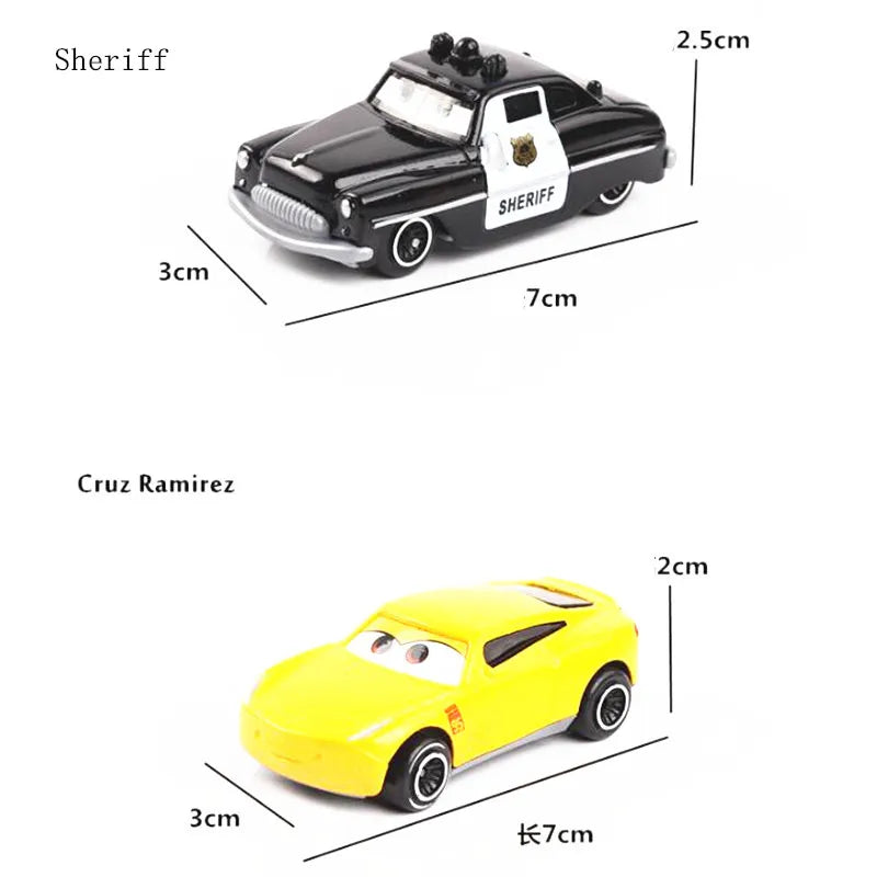 Disney Pixar Cars set Lightning McQueen Sheriff mack Truck Diecast Metal Car 2 1 3 box dinoco racer car Toy Boy Gift for kids