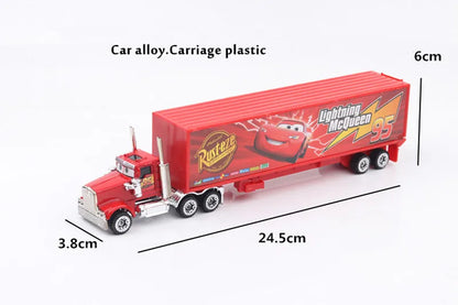 Disney Pixar Cars set Lightning McQueen Sheriff mack Truck Diecast Metal Car 2 1 3 box dinoco racer car Toy Boy Gift for kids
