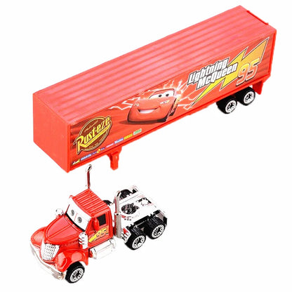 Disney Pixar Cars set Lightning McQueen Sheriff mack Truck Diecast Metal Car 2 1 3 box dinoco racer car Toy Boy Gift for kids