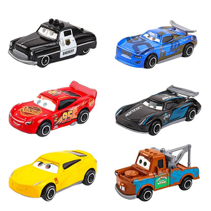 Disney Pixar Cars set Lightning McQueen Sheriff mack Truck Diecast Metal Car 2 1 3 box dinoco racer car Toy Boy Gift for kids