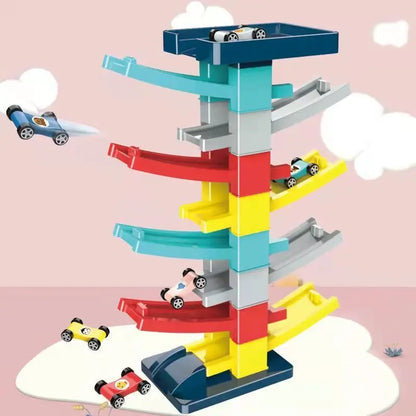 Race Track Car Ramp Toy Educational Game For Boys Children 3 4 5 Year Racing Gliding Track Toys Puzzle Gliding Rail Car Park Toy