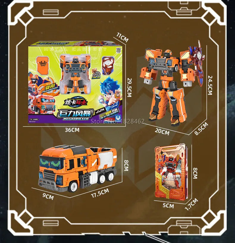 New Metal Cardbot Transforming Robot to Car Action Figures BLUE COP with Card Transformation Car Toys for Child Gift