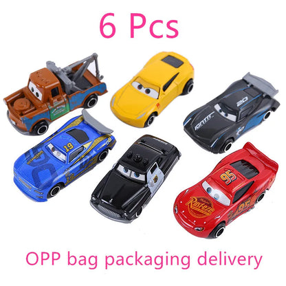 Disney Pixar Cars set Lightning McQueen Sheriff mack Truck Diecast Metal Car 2 1 3 box dinoco racer car Toy Boy Gift for kids