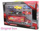 Disney Pixar Cars set Lightning McQueen Sheriff mack Truck Diecast Metal Car 2 1 3 box dinoco racer car Toy Boy Gift for kids