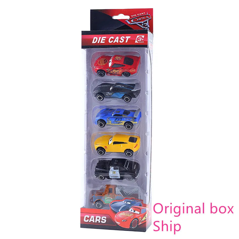 Disney Pixar Cars set Lightning McQueen Sheriff mack Truck Diecast Metal Car 2 1 3 box dinoco racer car Toy Boy Gift for kids