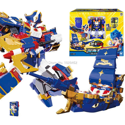 New Metal Cardbot Transforming Robot to Car Action Figures BLUE COP with Card Transformation Car Toys for Child Gift