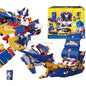 New Metal Cardbot Transforming Robot to Car Action Figures BLUE COP with Card Transformation Car Toys for Child Gift